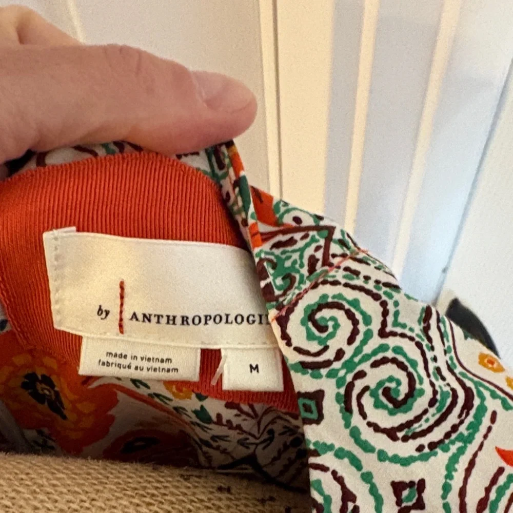 Anthropologie Floral Midi Dress with Cap Sleeves - Picture 2 of 12